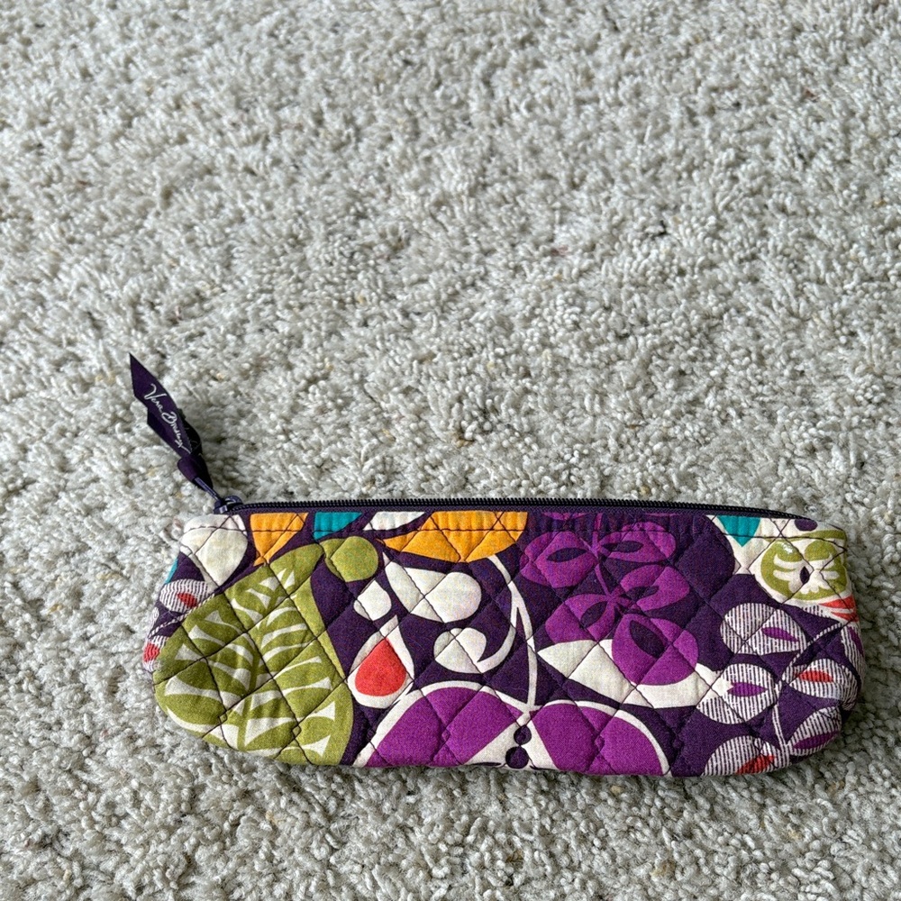 Vera Bradley Purple and Green Cosmetic Bag